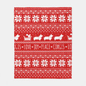 Festive Corgis Kerstfeestdagen Fleece Deken (Voorkant)