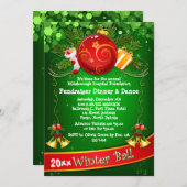 Festive Corporate Holiday Party Fundraiser Invite Kaart (Voorkant / Achterkant)