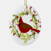 Festive Country cardinal add message Keramisch Ornament (Rechts)