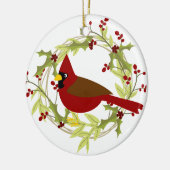 Festive Country cardinal add message Keramisch Ornament (Links)