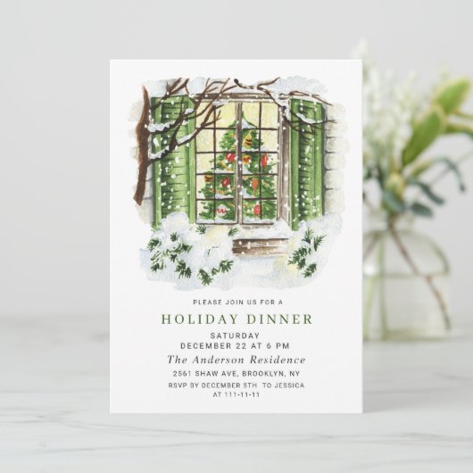 Festive Country House CHRISTMAS HOLIDAY BRUNCH Kaart (Staand voorkant)