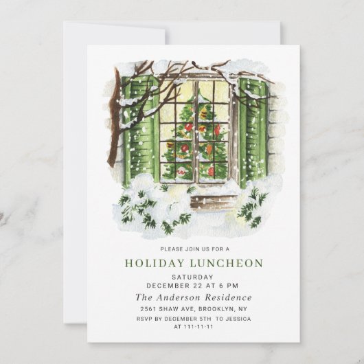 Festive Country House CHRISTMAS HOLIDAY LUNCHEON Kaart (Voorkant)