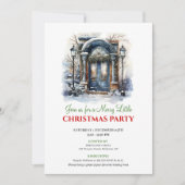 Festive cozy Christmas scene party invitation Kaart (Voorkant)