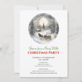 Festive Cozy Winter Scene Christmas Invitation Kaart (Voorkant)