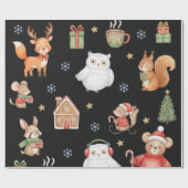 Festive Critters Holiday Gift Wrap Cadeaupapier (Vlak)