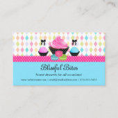 Festive Cupcake Cake Poppen Macaron Visitekaartje (Voorkant)