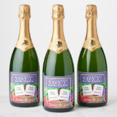 Festive Custom Photo Sparkling Wine Beverage Label Wijnetiket (Flessen)