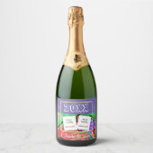 Festive Custom Photo Sparkling Wine Beverage Label Wijnetiket (Voorkant)