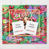 Festive Custom Photo Sparkling Wine Beverage Label Wijnetiket (Enkel label)