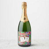Festive Custom Photo Sparkling Wine Beverage Label Wijnetiket (Voorkant)