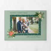 Festive Cute Christmas Floral 1 Photo  Drieluik Wenskaart (Cover)