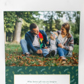 Festive Cute Christmas Floral 1 Photo  Drieluik Wenskaart (Binnenzijde eerst)