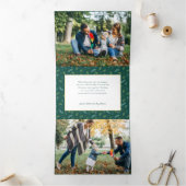 Festive Cute Christmas Floral 1 Photo  Drieluik Wenskaart (Binnen)