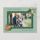 Festive Cute Christmas Floral 1 Photo  Feestdagenkaart (Voorkant)