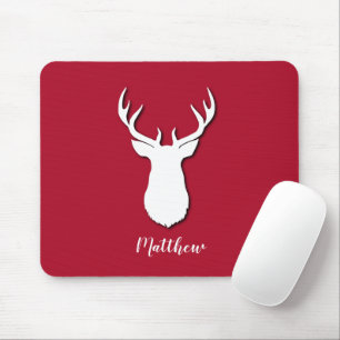 Festive Cute Deer Trophy Pattern Muismat