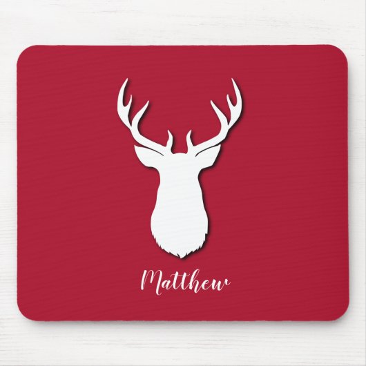 Festive Cute Deer Trophy Pattern Muismat (Voorkant)