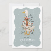 Festive Cute Goose Non-Photo Christmas Feestdagenkaart (Voorkant)