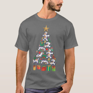 Festive Cute Koeien Dog Xmas Tree Design T-shirt