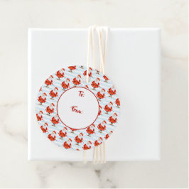 Festive Cute Santa Claus Bedankjes Labels