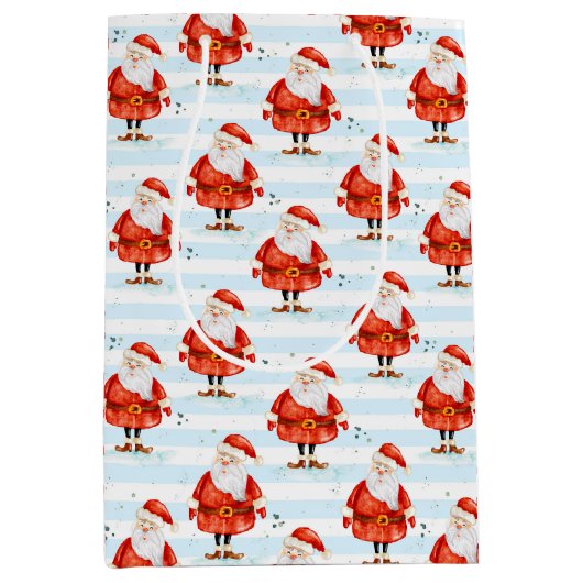 Festive Cute Santa Claus Medium Cadeauzakje (Voorkant)