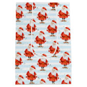 Festive Cute Santa Claus Medium Cadeauzakje (Achterkant)