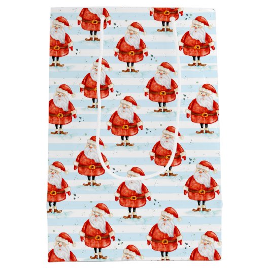 Festive Cute Santa Claus Medium Cadeauzakje (Achterkant)