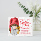 Festive cute Santa Clause Christmas Party  Feestdagenkaart (Staand voorkant)