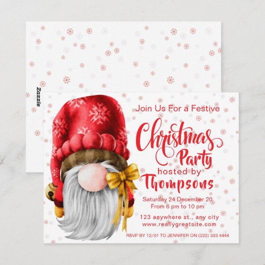 Festive cute Santa Clause Christmas Party  Feestdagenkaart (Voorkant / Achterkant)