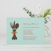 Festive Cutlery Holiday Party Uitnodiging (Staand voorkant)