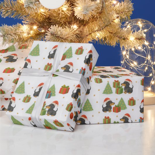Festive Dachshund Christmas Tissue Paper — Cute  Cadeaupapier (Feestdagen)