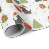 Festive Dachshund Christmas Tissue Paper — Cute  Cadeaupapier (Rol Hoek)