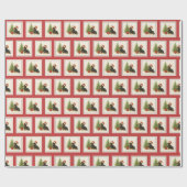 Festive Dachshund Christmas Wrapping Paper Cadeaupapier (Vlak)