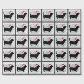 Festive Dachshund Dog Familienaam Cadeaupapier (Vlak)