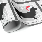 Festive Dachshund Dog Familienaam Cadeaupapier (Rol Hoek)