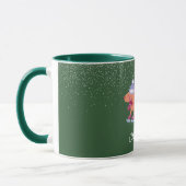 Festive Dachshund Dog Ice Skating Green Name Mug Mok (Links)