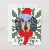 Festive Dachshund in een Wreater kerstkaart (Voorkant)