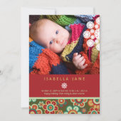 Festive Daisies Holiday Foto geboorteaankondiging Feestdagenkaart (Voorkant)