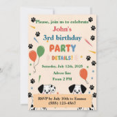 Festive Dalmatian Birthday Invitation Kaart (Achterkant)