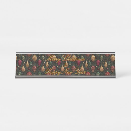 Festive Damask  Bureau Naambordje (Voorkant)