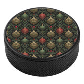 Festive Damask Hockey Puck (3/4)