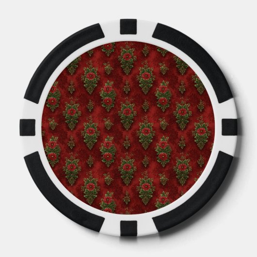 Festive Damask Poker Chips (Voorkant)