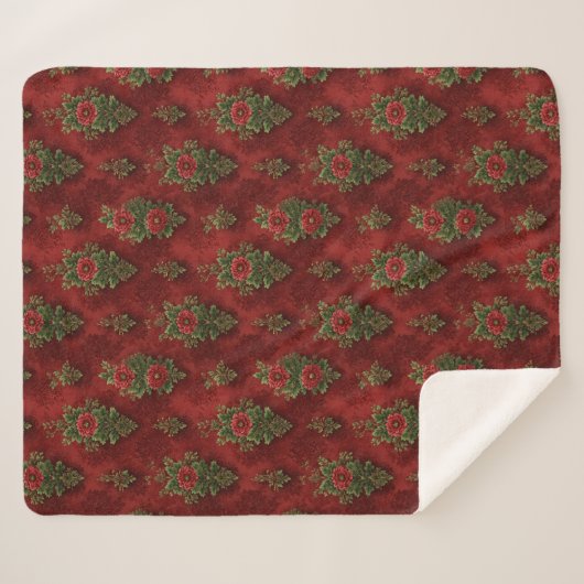 Festive Damask  Sherpa Deken (Voorkant (horizontaal))