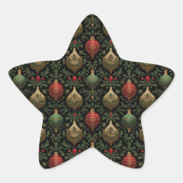 Festive Damask Ster Sticker