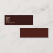 Festive dark brown Circles op een retrobruine acht Mini Visitekaartje (Voorkant / Achterkant)