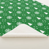 Festive Dark Green White-kerstpatroon Sherpa Deken (3/4)