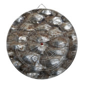 Festive Dark Silver Metallic Abstracte Kunst Dartbord (Voorkant)