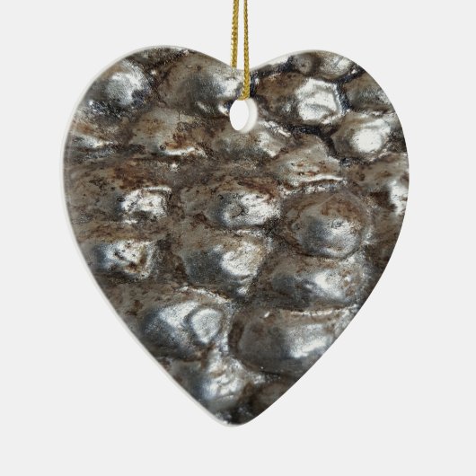 Festive Dark Silver Metallic Abstracte Kunst Keramisch Ornament (Rechts)