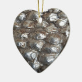 Festive Dark Silver Metallic Abstracte Kunst Keramisch Ornament (Links)