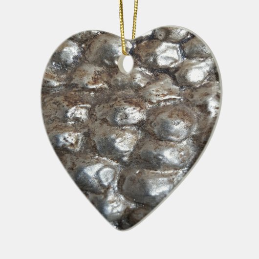 Festive Dark Silver Metallic Abstracte Kunst Keramisch Ornament (Links)