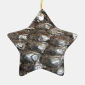 Festive Dark Silver Metallic Abstracte Kunst Keramisch Ornament (Voorkant)